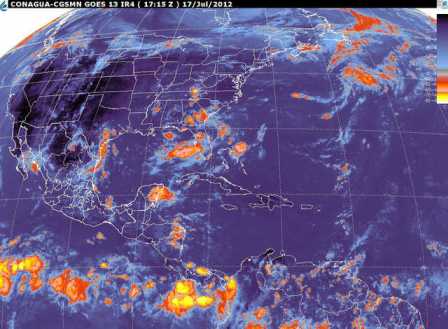 Continuarán las lluvias fuertes sobre la mayor parte del territorio nacional