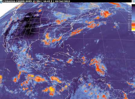 Continuarán las lluvias sobre la mayor parte del territorio nacional