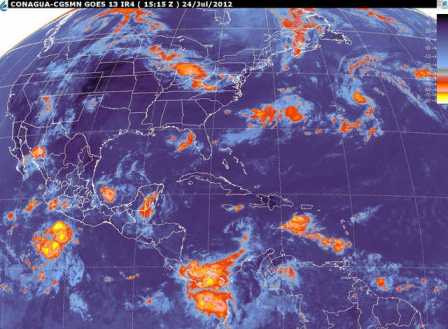 La onda tropical N. 6 al sur de Guerrero, favorecerá hoy lluvias en el sur y centro del país