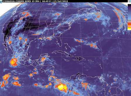 La Onda tropical N. 7 en la península de Yucatán, se desplaza hacia el oeste: SMN