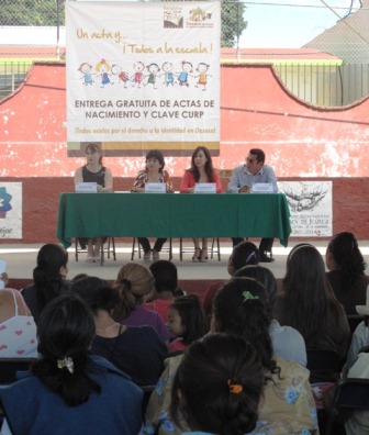 “Un Acta y Todos a la Escuela”, programa gratuito de actas de nacimiento