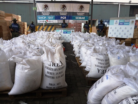 SEMAR confisca 31 toneladas de químicos para drogas