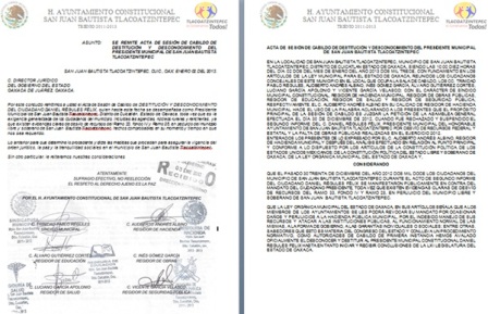 Destituyen regidores a Presidente Municipal de Tlacoatzintepec; descubren presunto desvío de recursos