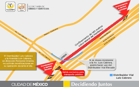 Confinarán 140 metros de lateral de periférico por trabajos de Autopista Urbana Poniente