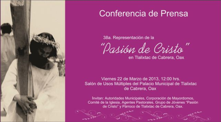 Preparan 38 representación en vivo de la “Pasión de Cristo” en Tlalixtac de Cabrera, Oaxaca