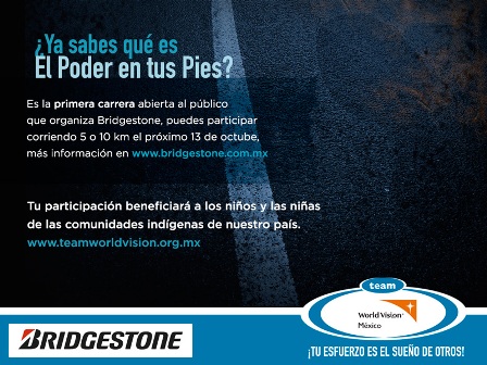 Convocan a la Carrera Team World Vision & Bridgestone; apoyan a comunidades veracruzanas