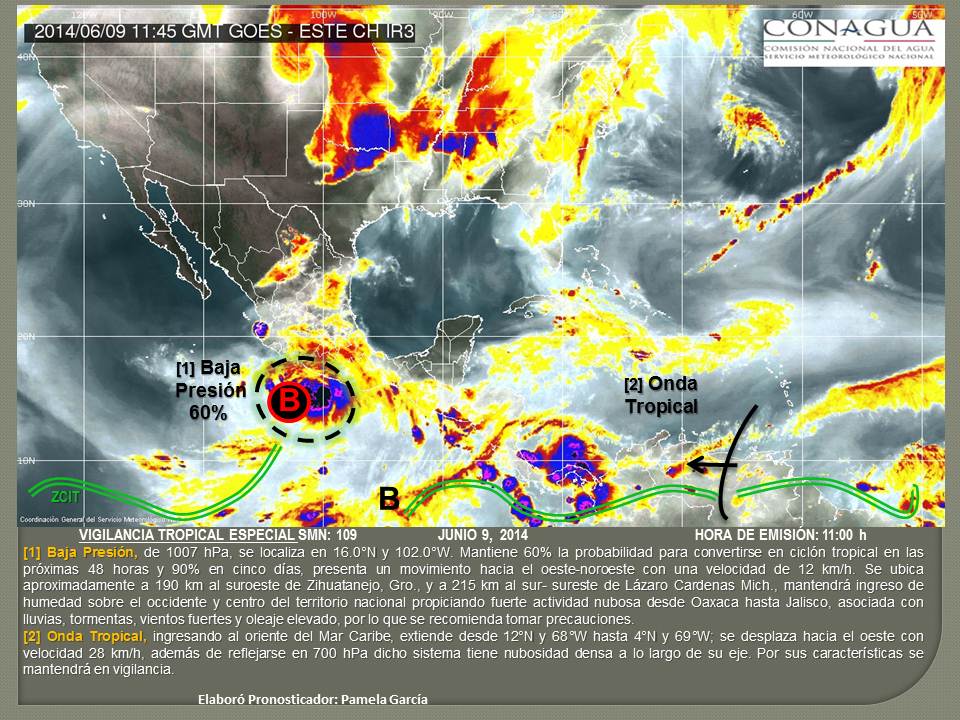 Potencial desarrollo ciclón en costas del Pacifico Central de México: SMN