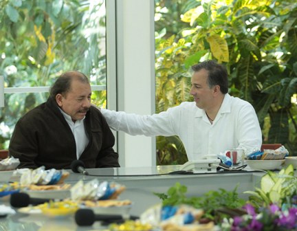 Analizan presidente de Nicaragua y canciller mexicano proyectos de cooperación conjunta