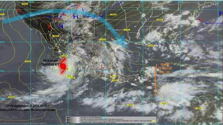 El Huracán “Norbert” se acerca a la Península de Baja California; Lluvias fuertes a intensas en casi todo el país