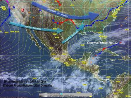 Potencial de lluvias dispersas por entrada de humedad del océano Pacífico, Golfo de México y Mar Caribe