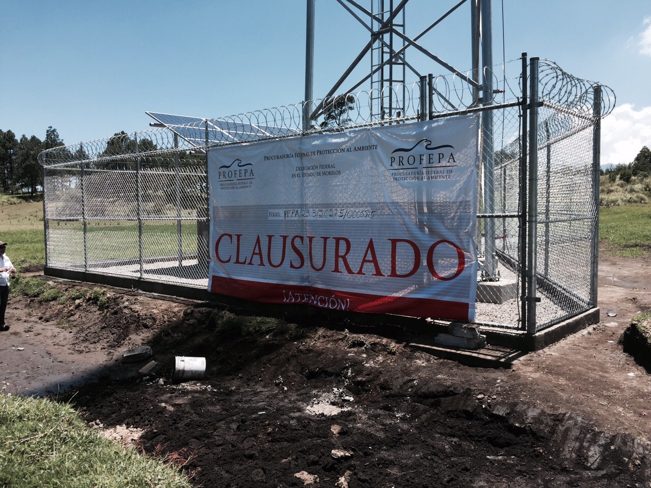 Clausura PROFEPA instalación de antena de telefonía en Área Natural Protegida de Chichinautzin, en Morelos