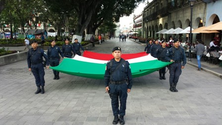 Conmemoran cuerpos de seguridad de Oaxaca CCV Aniversario del Inicio de la Independencia Nacional