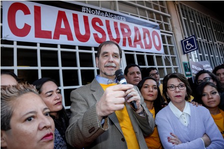 “Clausura” PRD simbólicamente la Conasami e insiste en que esta institución debe desaparecer