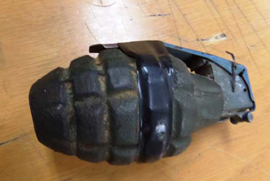 Detienen Policía Federal y Seido a sujeto en posesión de una granada de alto impacto calibre 40 milímetros