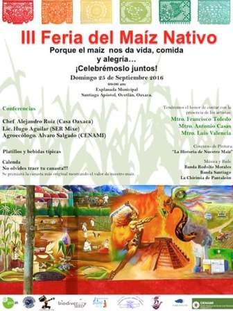 Realizarán III Feria del Maíz Nativo en Santiago Apóstol, Oaxaca
