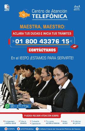 Amplía sus servicios el Centro de Atención Telefónica 01800 IEEPO para brindar asesoría educativa
