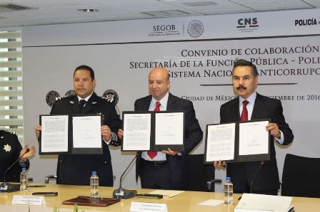 Signan convenio CNS y SFP para fomentar acciones contra la corrupción