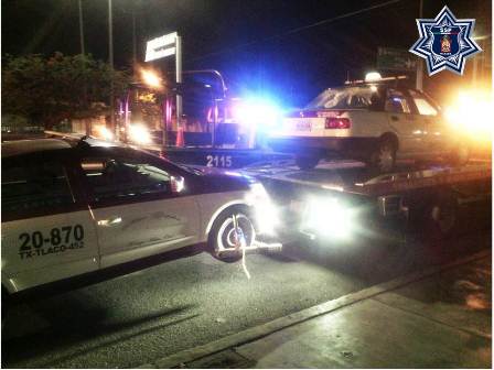 Aseguró Policía Vial Estatal 12 taxis irregulares en zona conurbada de Oaxaca de Juárez