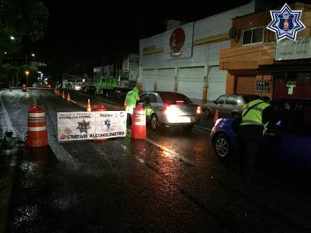 Detiene Policía Vial estatal a seis infractores en el Operativo Alcoholímetro