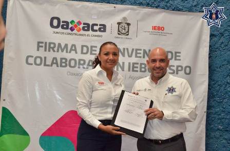 Afianzan cultura de prevención del delito entre jóvenes; firman convenio SSPO y IEBO