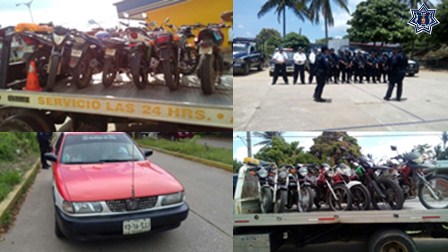 Tras operativo itinerante, aseguran 15 motocicletas en Matías Romero, Oaxaca