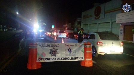 Arrestados 15 conductores en Operativo Alcoholímetro en Oaxaca y Tuxtepec