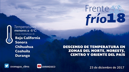 Prevén descenso de temperatura