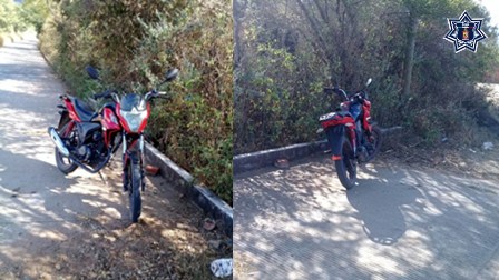 Asegura Policía Estatal motocicleta con reporte de robo en Ejutla de Crespo, Oaxaca