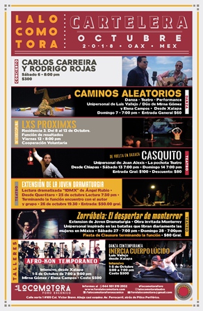 Presenta La Locomotora su Cartelera del mes de octubre