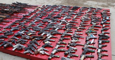 Realiza Sedena Ceremonia de destrucción de 385 armas de fuego en la VIII Región Militar