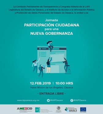 Celebrarán Congreso local, INAI e IAIP Jornada de Participación Ciudadana para una nueva Gobernanza
