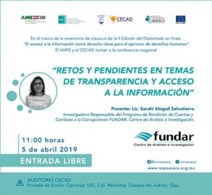 Clausurará IAIPO segunda edición