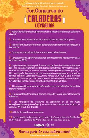Convocan a participar en el Tercer Concurso de Calaveras Literarias