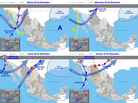 Pronostican nieve o aguanieve para regiones montañosas de Baja California, Sonora y Chihuahua