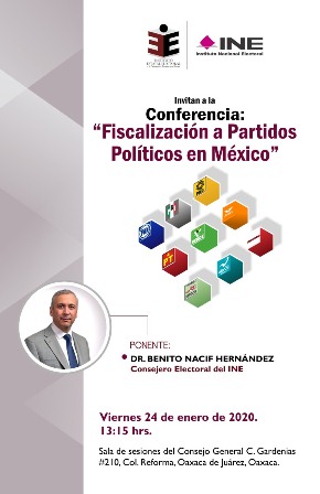 Impartirá consejero del INE conferencia “Fiscalización a Partidos Políticos en México”