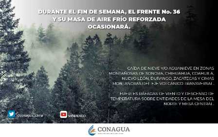 Prevén lluvias muy fuertes en Chiapas, Oaxaca, Tabasco y Veracruz