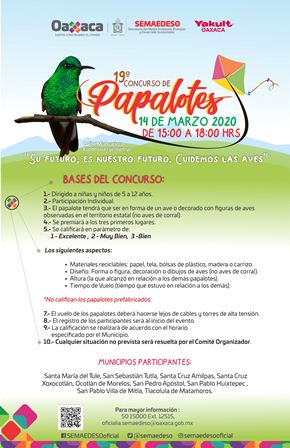 Sábado 14 de marzo, decimonovena edición del Concurso de Papalotes 2020