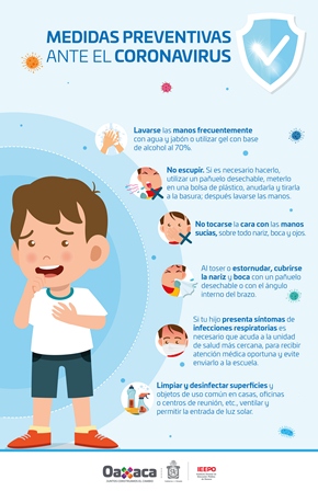 Exhorta IEEPO a reforzar en las escuelas las medidas preventivas de salud