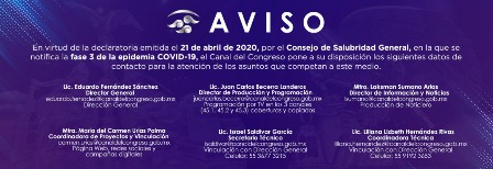 Amplia difusión de campañas sobre Covid-19, en el Canal del Congreso