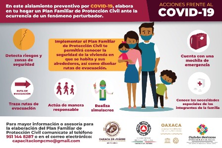 Llama Ayuntamiento de Oaxaca de Juárez a preparar Plan Familiar de Protección Civil