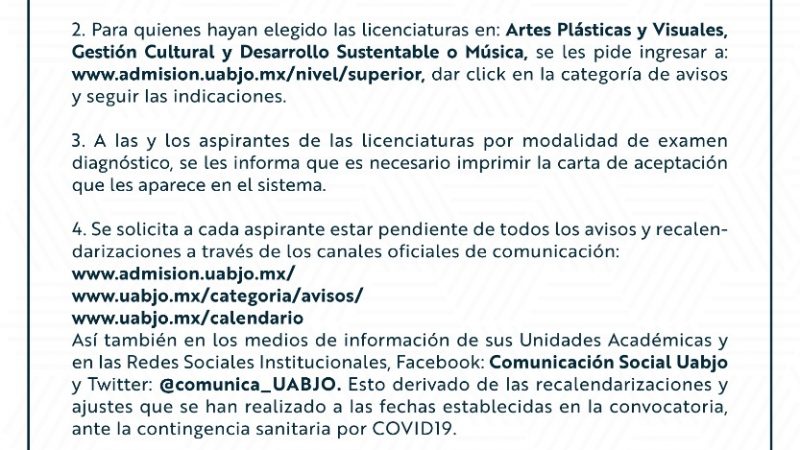 Aspirantes a la UABJO