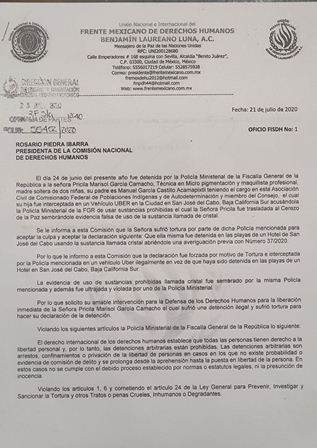 Denuncian fabricación de delitos, tortura y violación a una joven en San José del Cabo