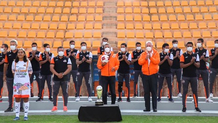 Ante inicio del Torneo Guard1anes 2020 de la Liga Expansión, desea gobernador suerte a Alebrijes