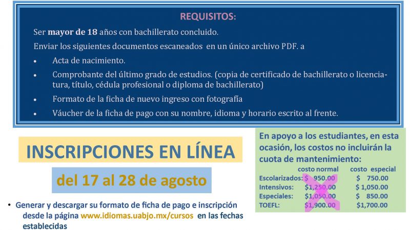 Convocatoria de cursos