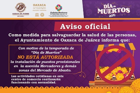 En Día de Muertos, no se autorizará instalación de puestos provisionales en el Mercado de Abasto
