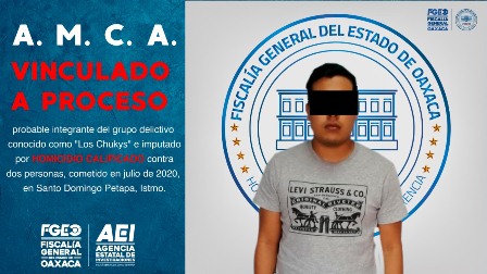 Vinculan a proceso a probable integrante de célula criminal conocida como “Los Chukys”