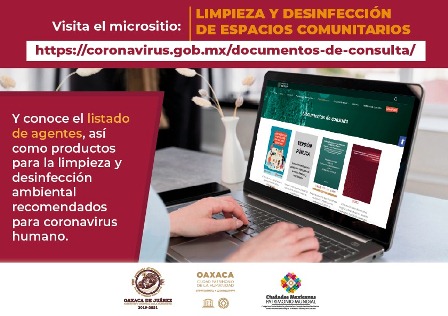 Emiten recomendaciones para la desinfección de superficies ante Covid-19