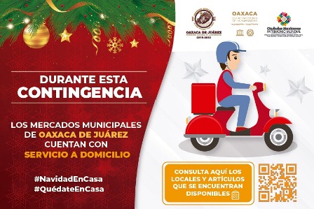 Ofrecen mercados de Oaxaca de Juárez servicio a domicilio por contingencia