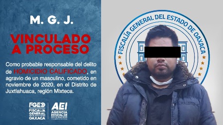 Prisión preventiva a probable partícipe en homicidio cometido en la zona Triqui: Fiscalía