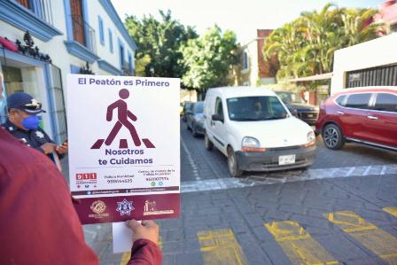 Pone en marcha Ayuntamiento de Oaxaca de Juárez estrategia “El peatón es primero”